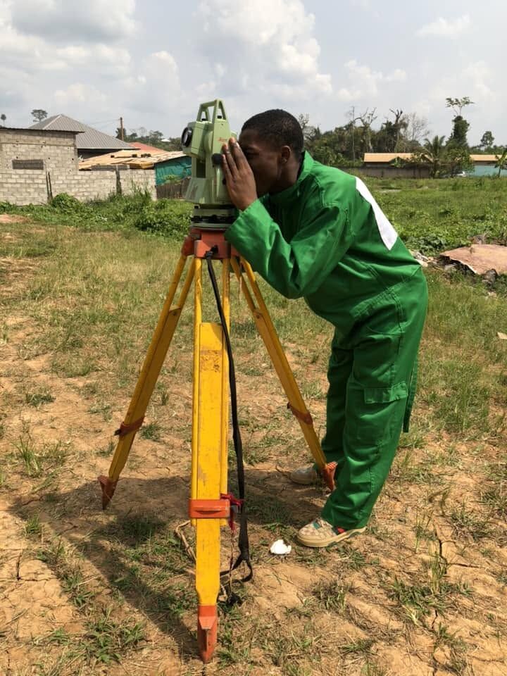 Land surveying in the field